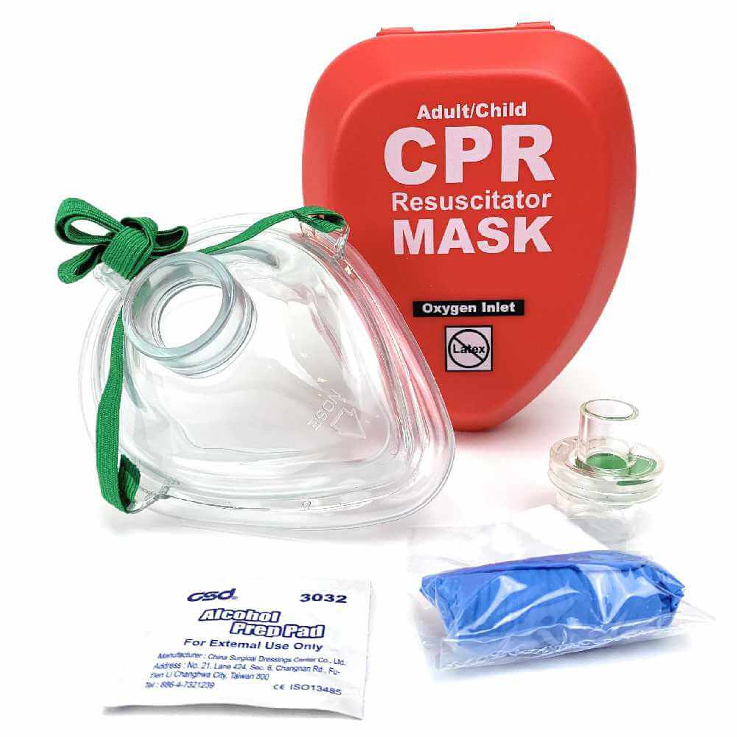 Package of 50 CPR Rescue Masks, Adult/Child, Hard Case with Belt Clip, WNL