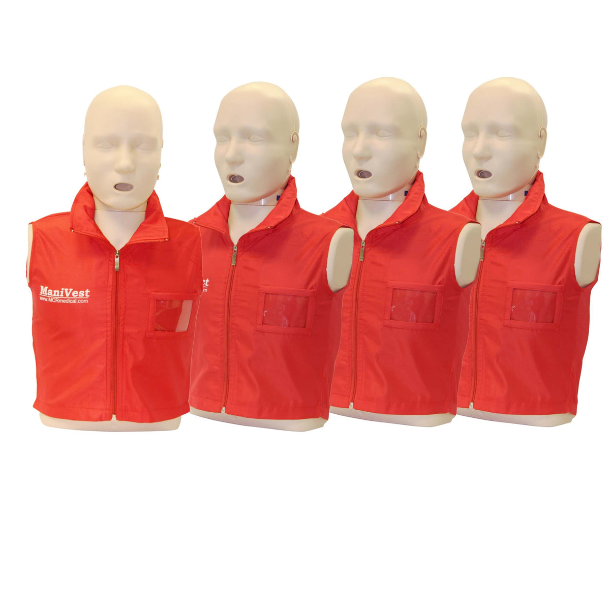 CPR Adult Manikin 4-Pack w. Feedback, AED UltraTrainers, Carry Bag w. Wheels