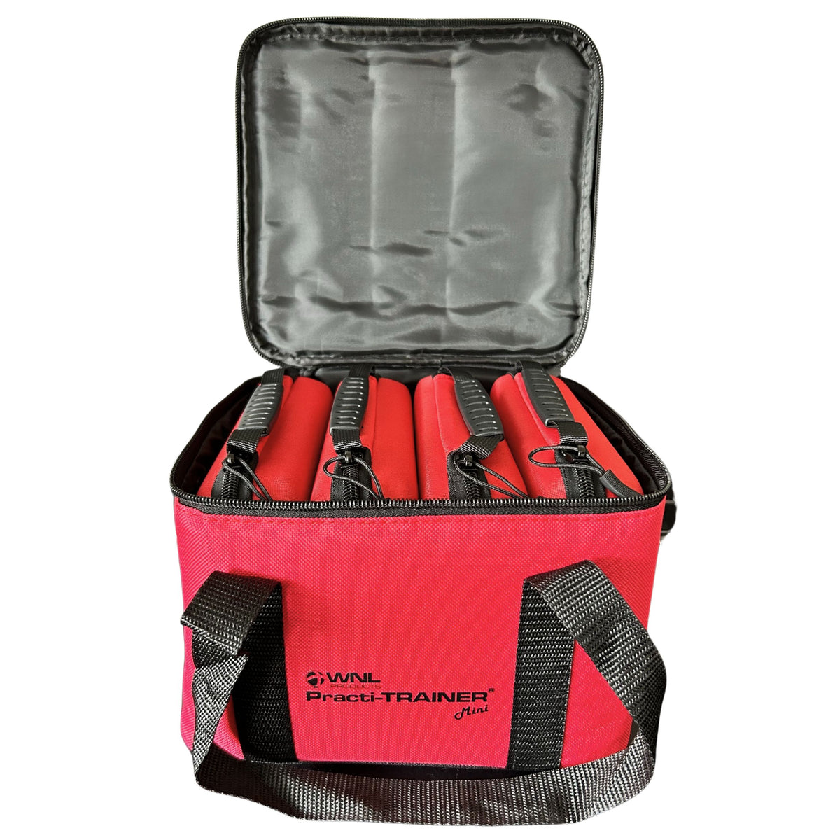 WNL AED trainer-Mini-4 pack carry bag open view