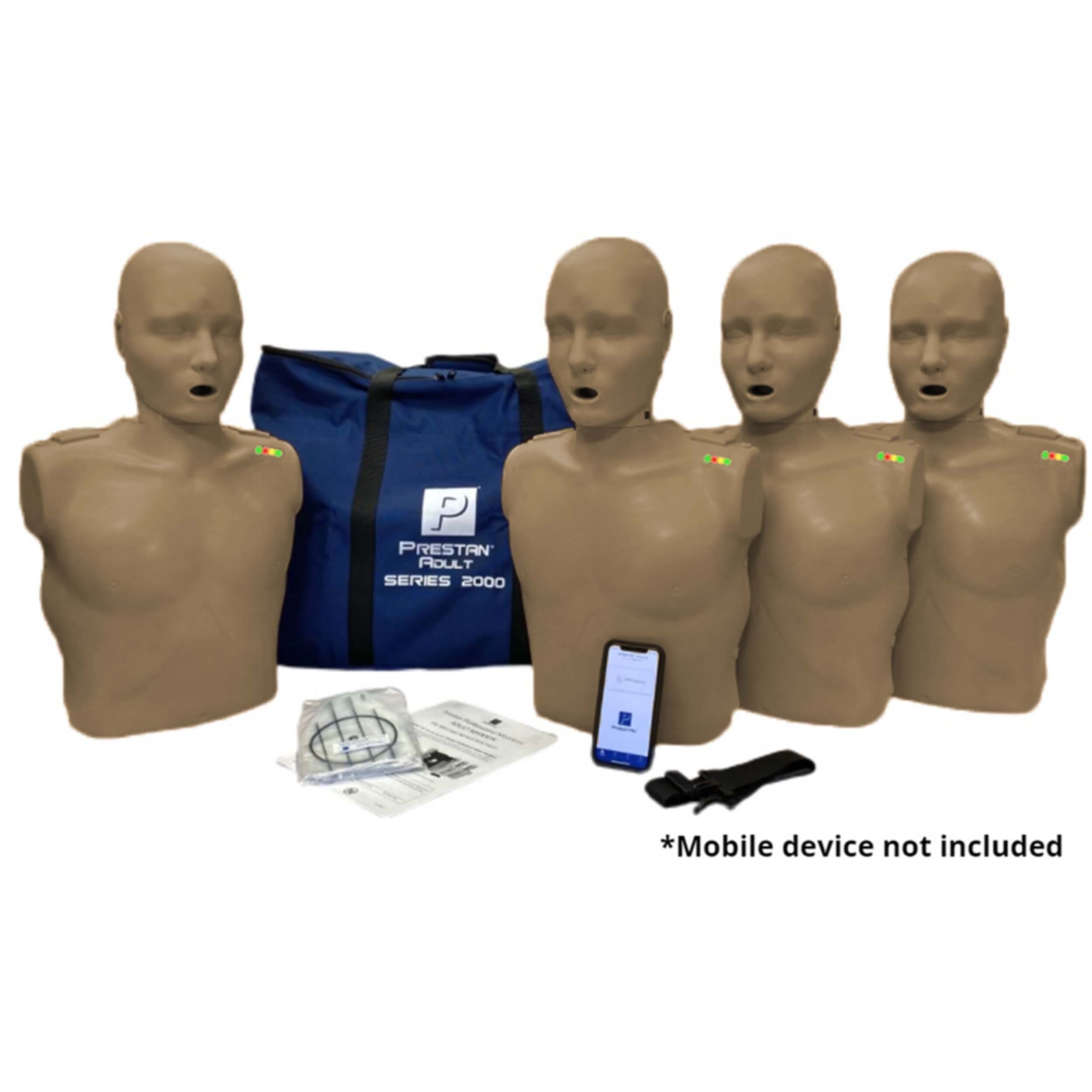 Series 2000 4-Pack Adult CPR Manikins w. Advanced Feedback, DARK TONE, PRESTAN PP-AM-2000-4-DS