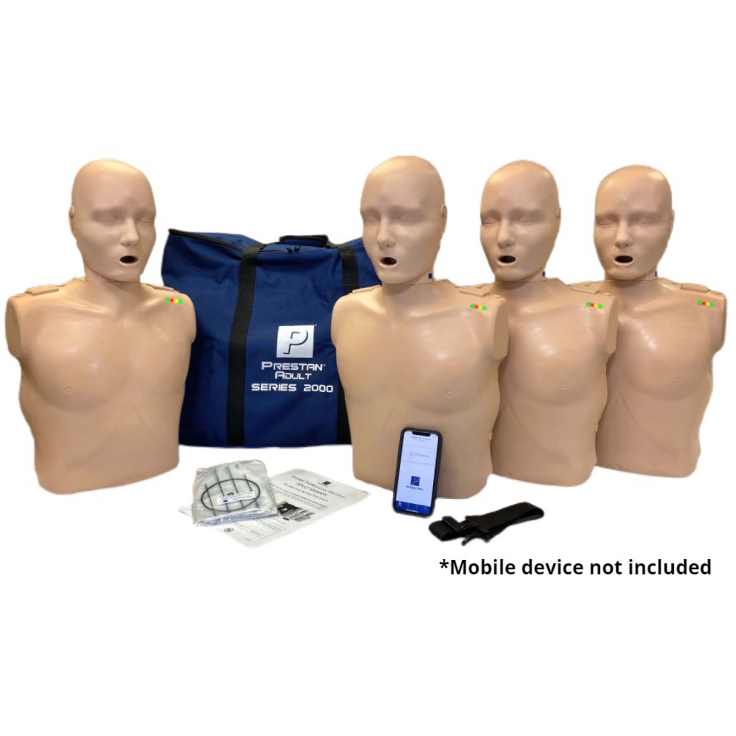 Series 2000 4-Pack Adult CPR Manikins w. Advanced Feedback, MED TONE, PRESTAN PP-AM-2000-4-MS