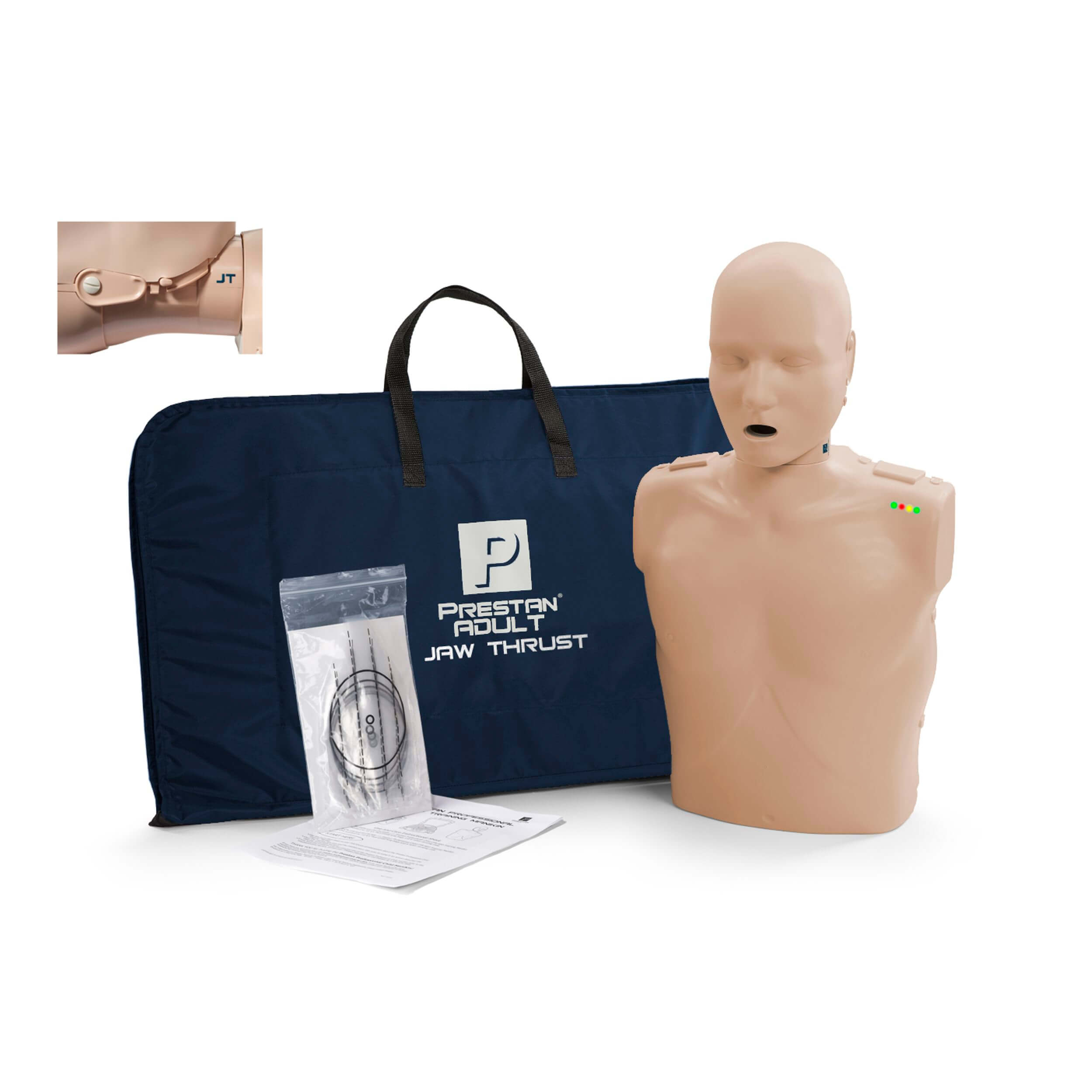 Adult Jaw Thrust CPR Manikin WITH Feedback, MEDIUM TONE, PRESTAN