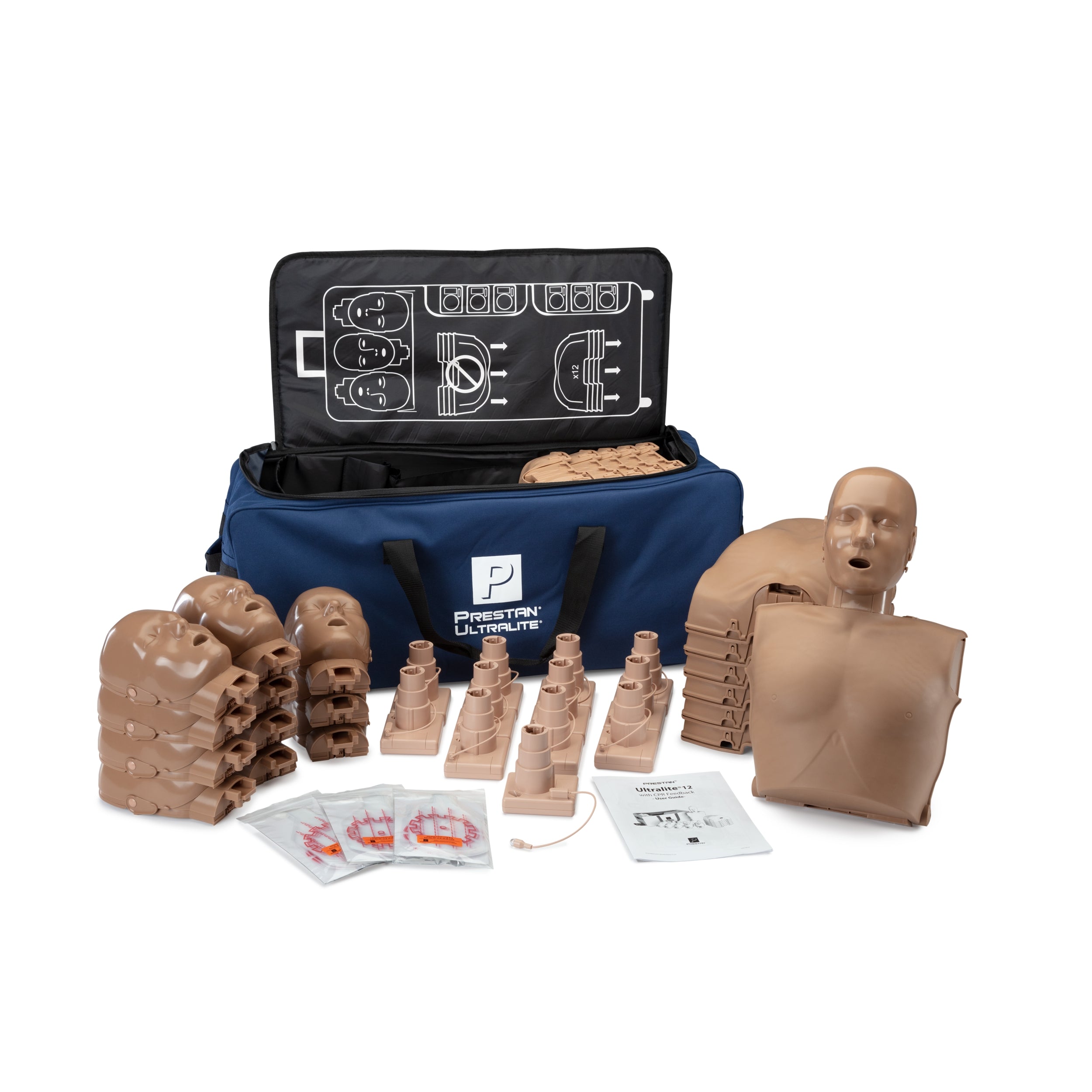 PRESTAN Ultralite CPR Manikin 12-Pack, Dark Tone Adult