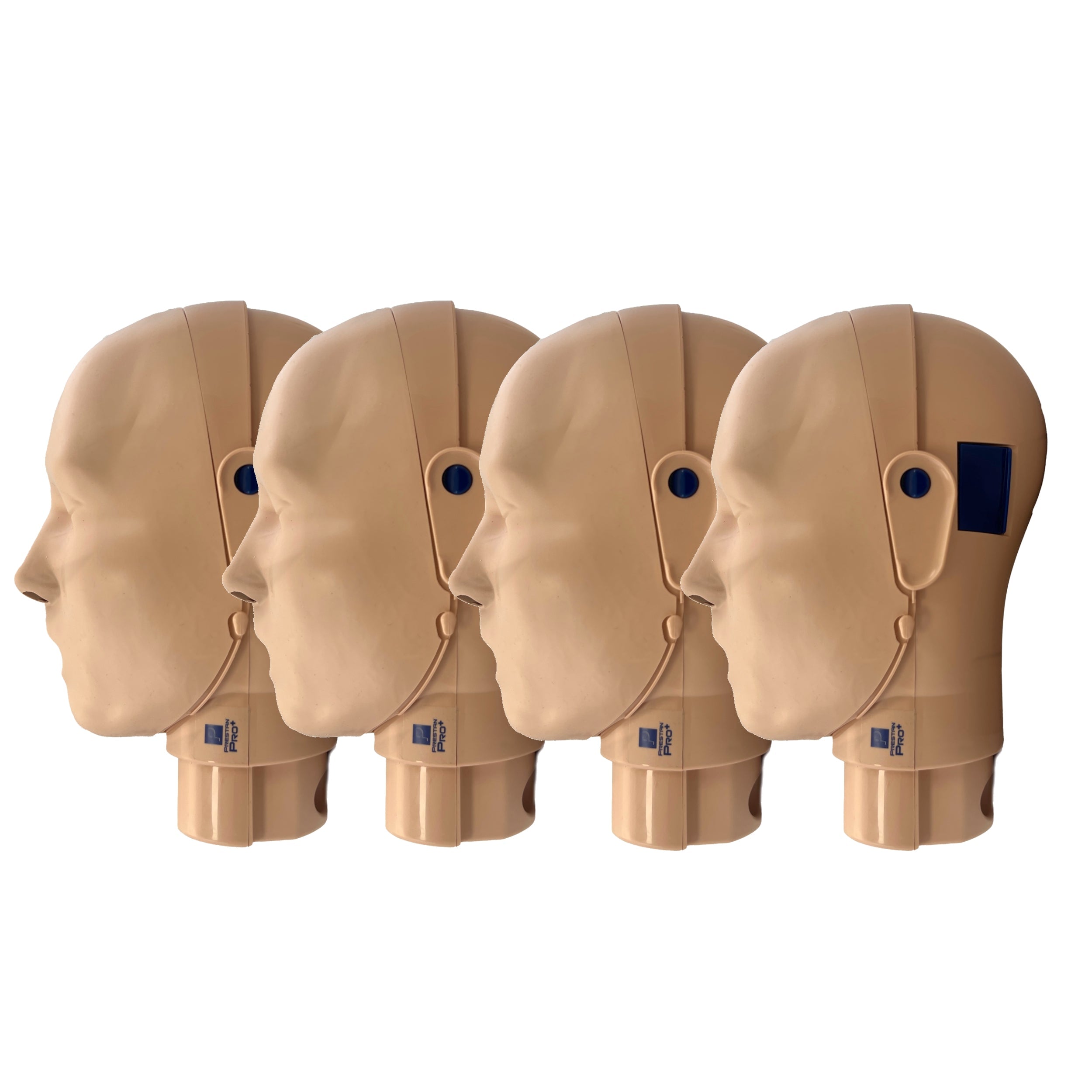 PRESTAN Adult PRO+CPR Manikin Head-Dark Skin-4 Pack
