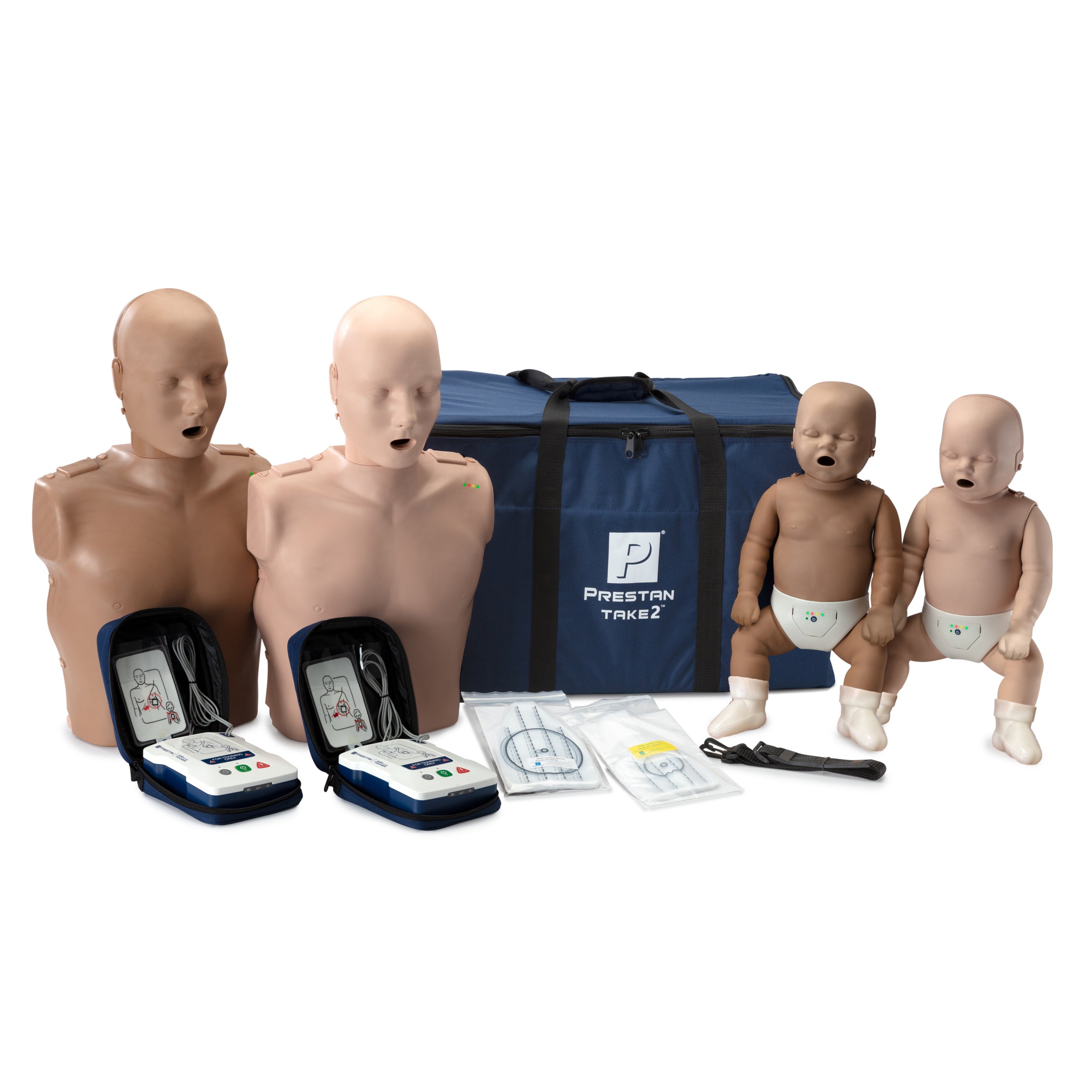Prestan Take2 Diversity CPR Manikin & AED Trainer Kit (2-Adult, 2-Infant, & 2-AED UltraTrainers)