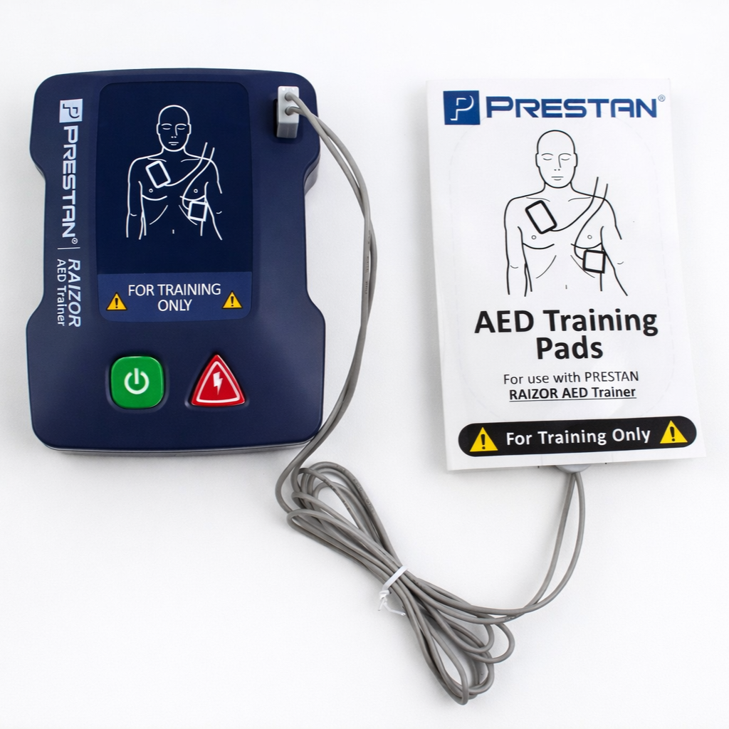 PRESTAN AED trainer-Raizor-unit with training pads and cable 