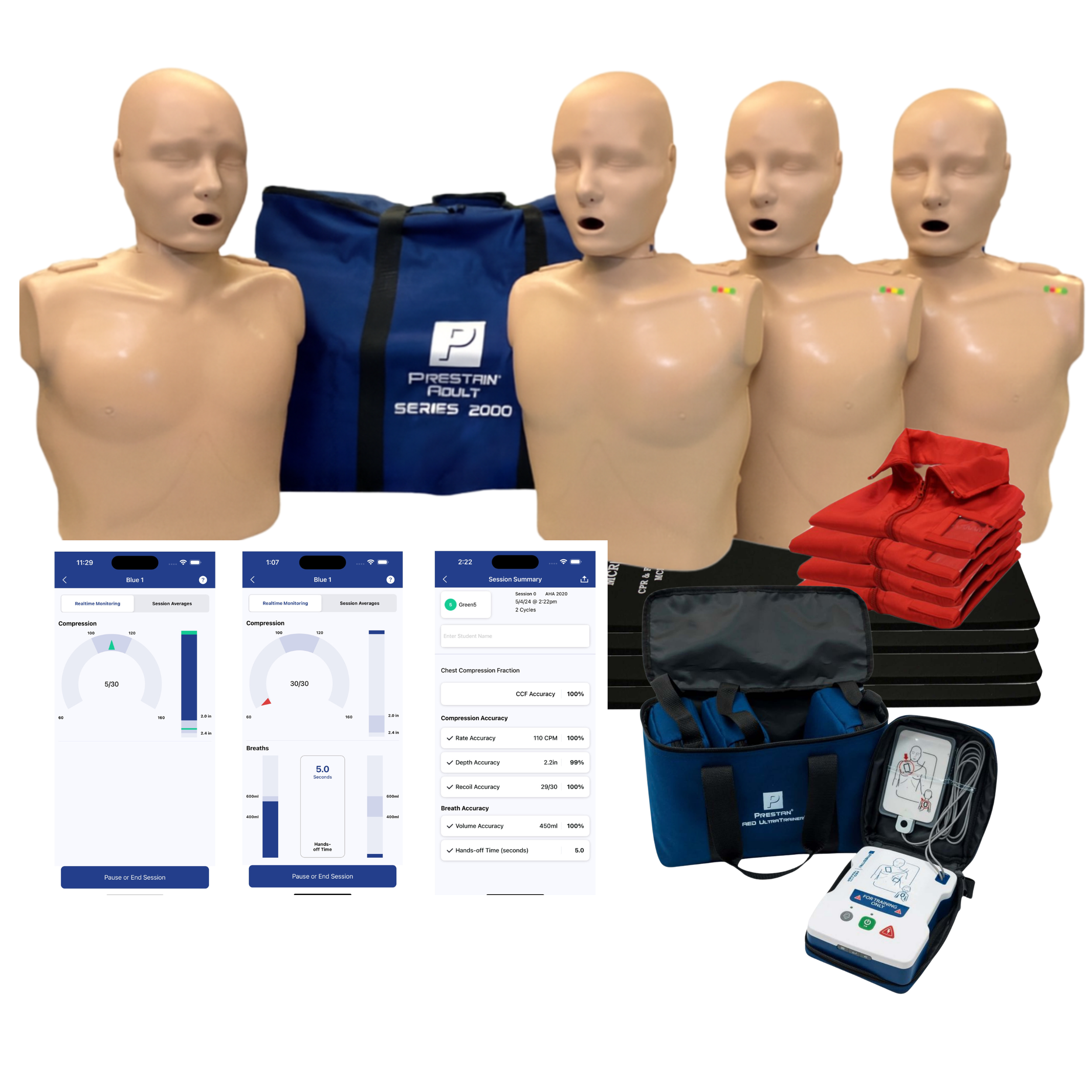 PRESTAN Adult Series 2000s (4-Pack, Medium Tone), AED UltraTrainers & MCR Accessories | MCR Medical Kit
