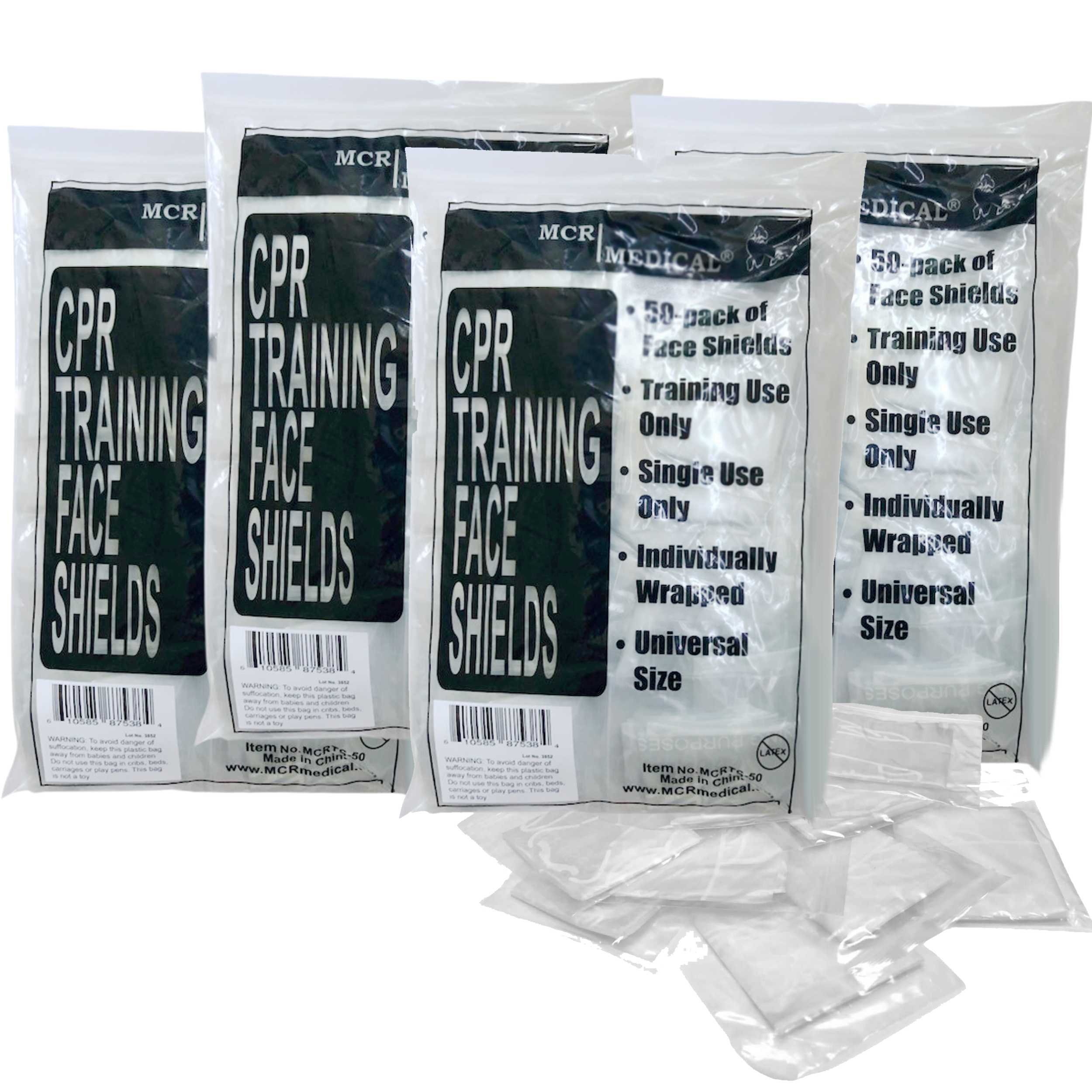 Pack of 200 CPR Practice Shields, MCR