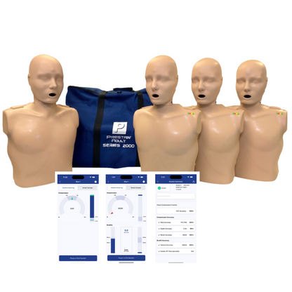 Series 2000 4-Pack Adult CPR Manikins w. Advanced Feedback, MED TONE, PRESTAN