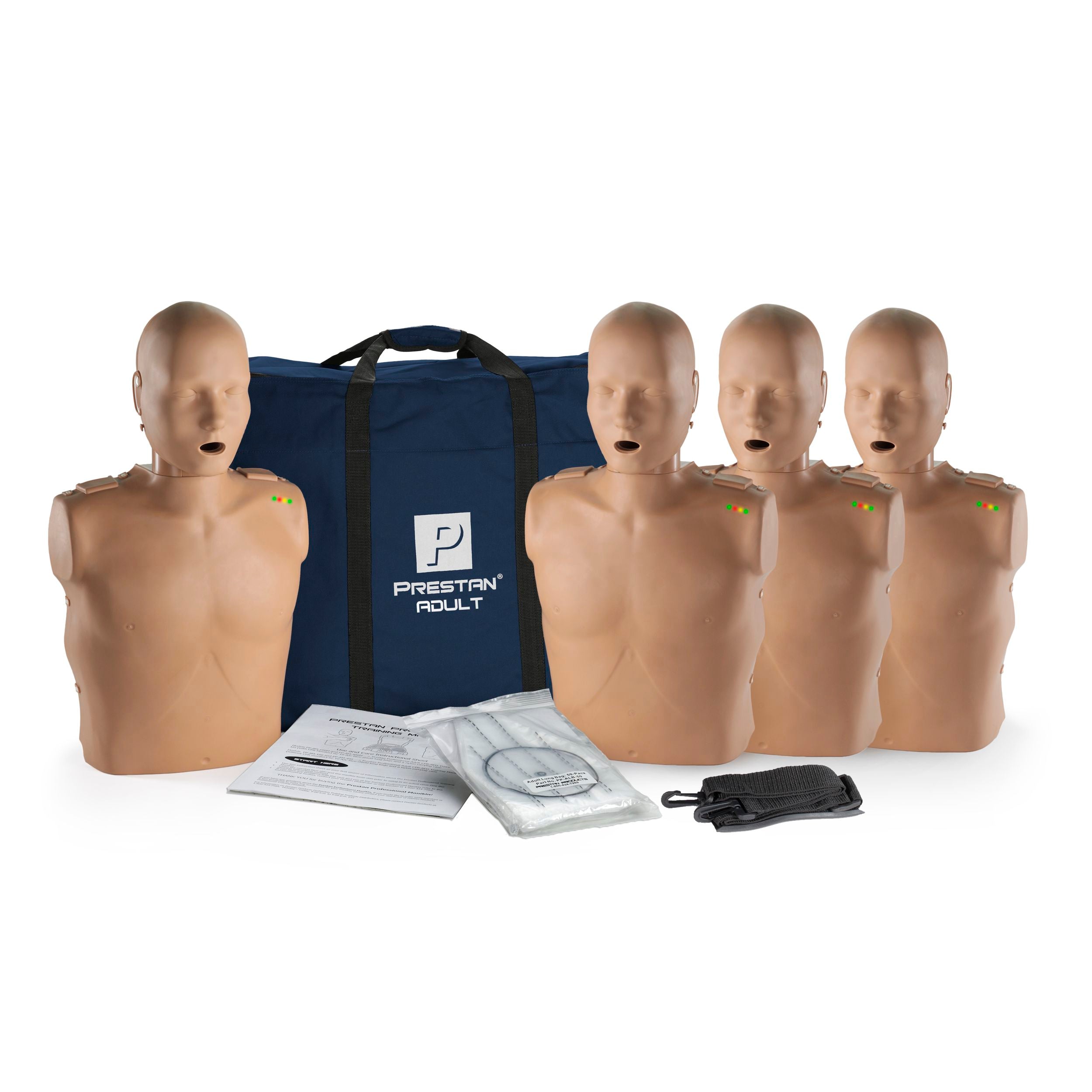 4-Pack Adult CPR Manikin WITH Feedback, DARK TONE, Prestan PP-AM-400M-DS