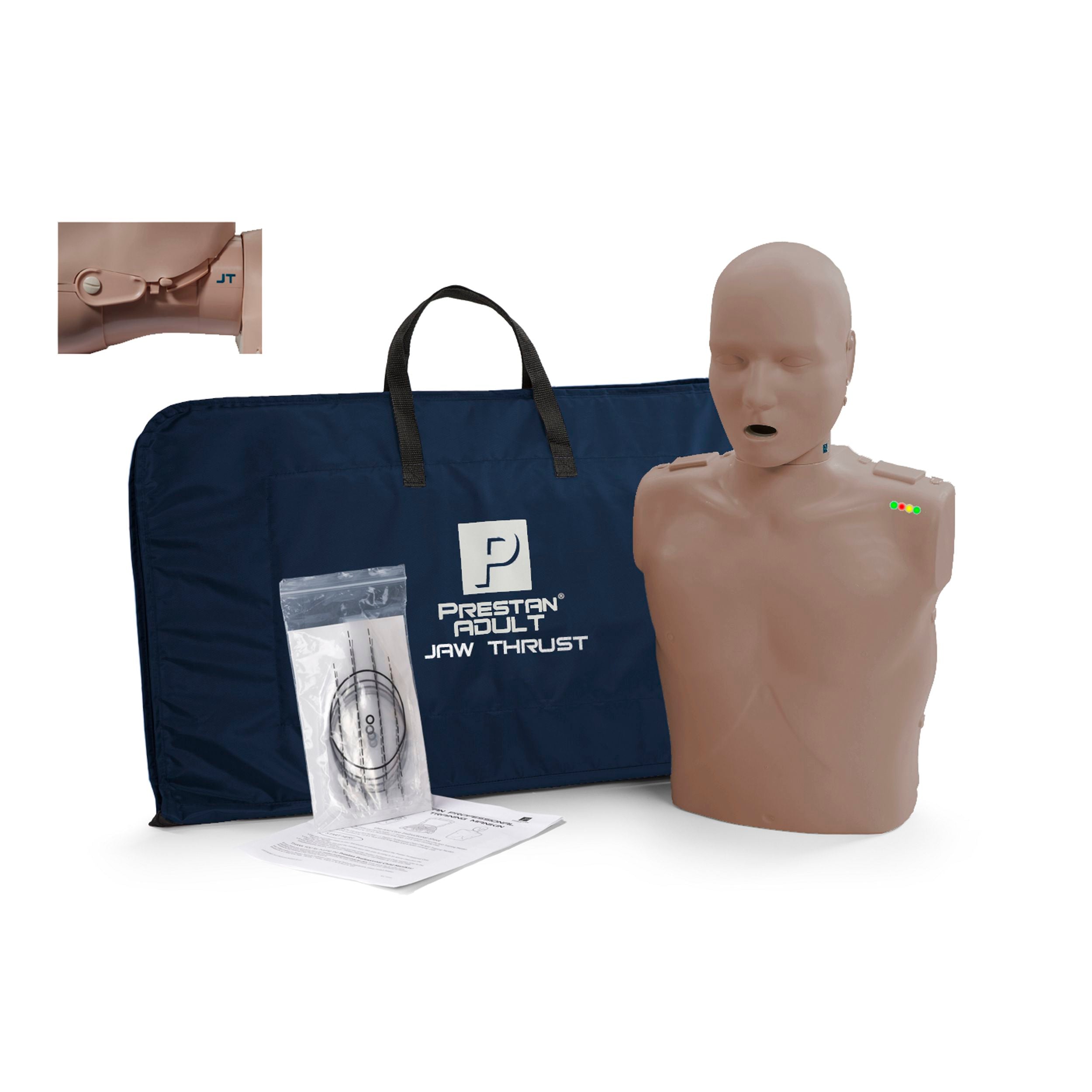 Adult Jaw Thrust CPR Manikin WITH Feedback, DARK TONE, Prestan PP-JTM-100M-DS