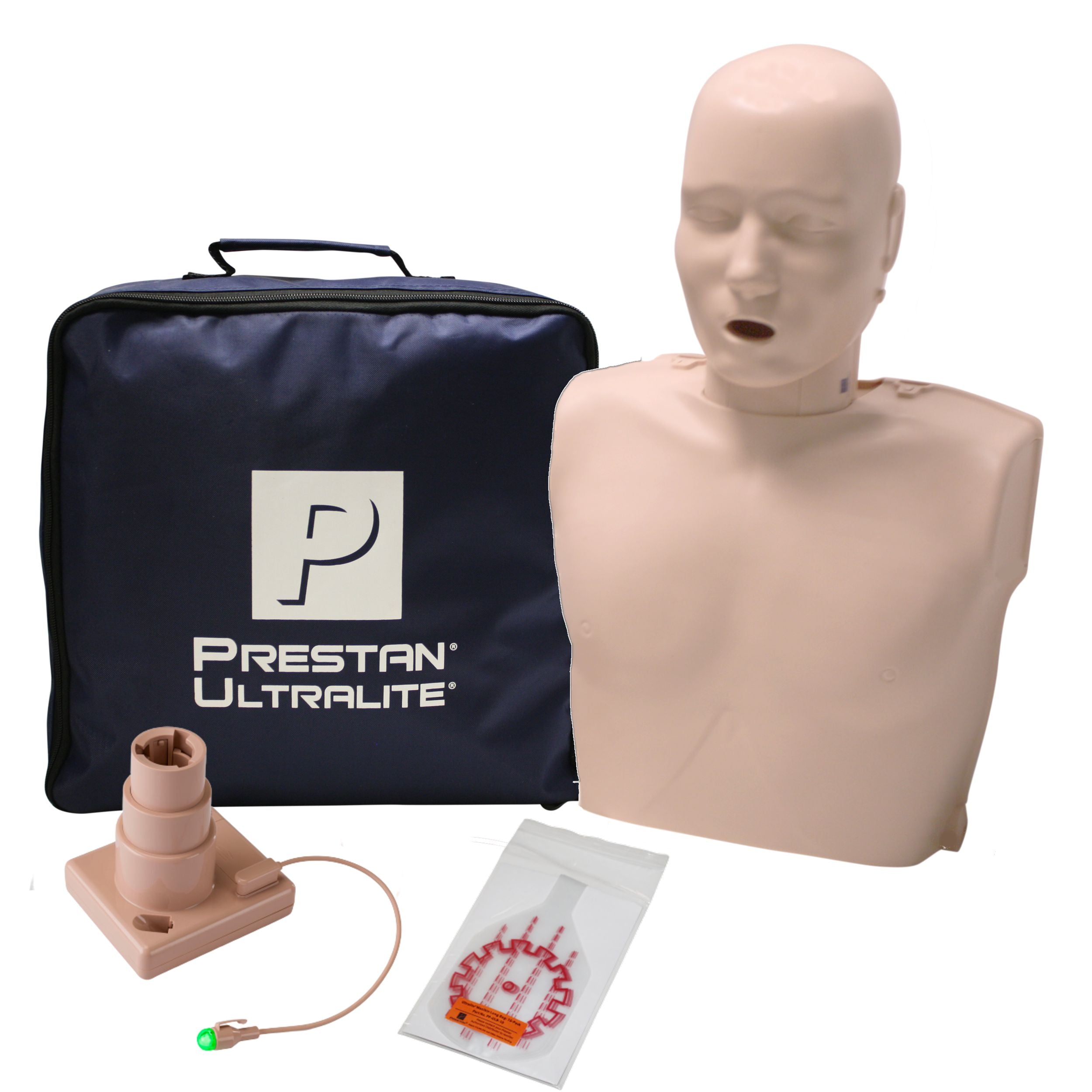 PRESTAN-Ultralite-Medium tone adult manikin, lung bags, piston with feedback cable, carry bag
