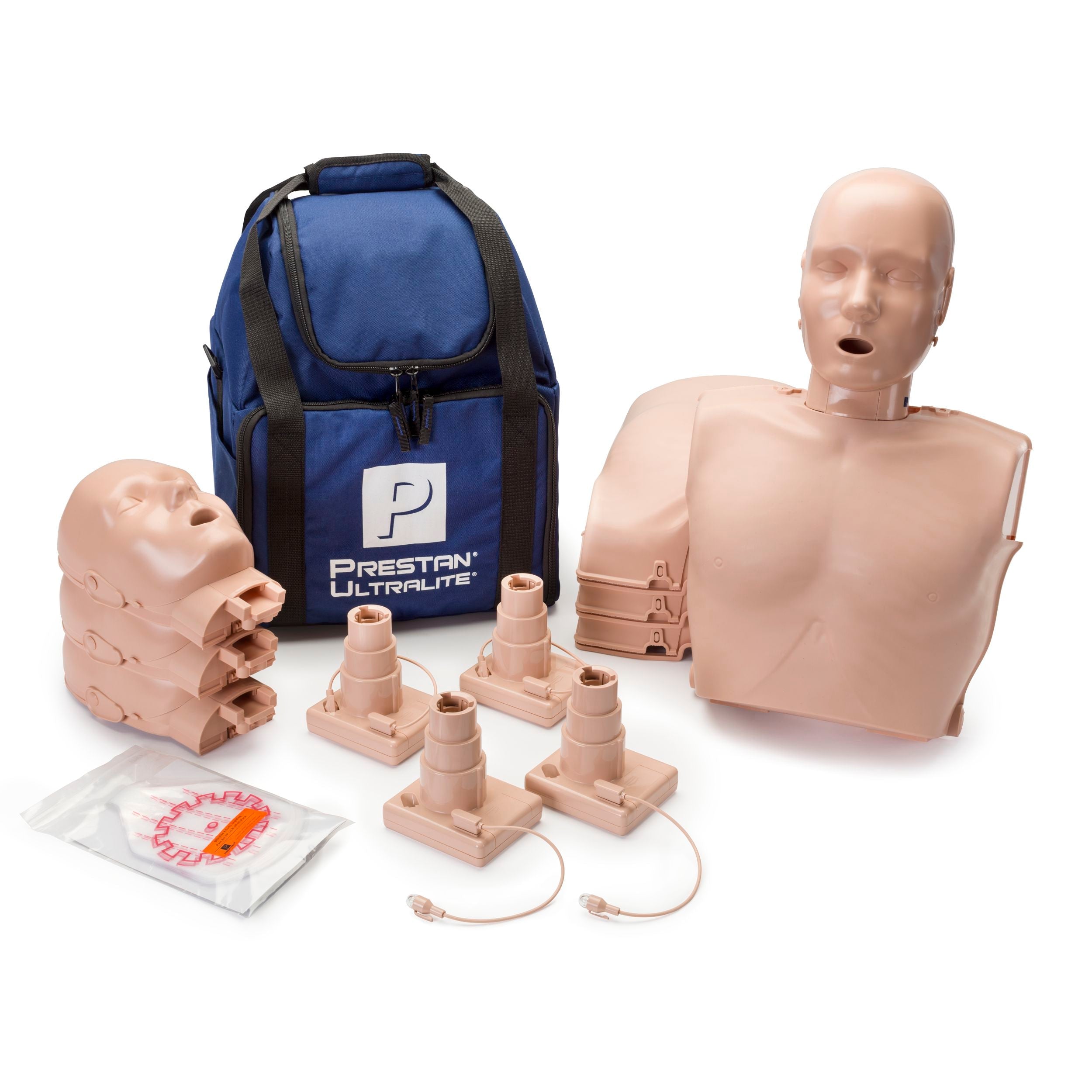 PRESTAN-Ultralite kit-4 pack manikin heads and chest, pistons with feedback cables, lung bags and carry bag