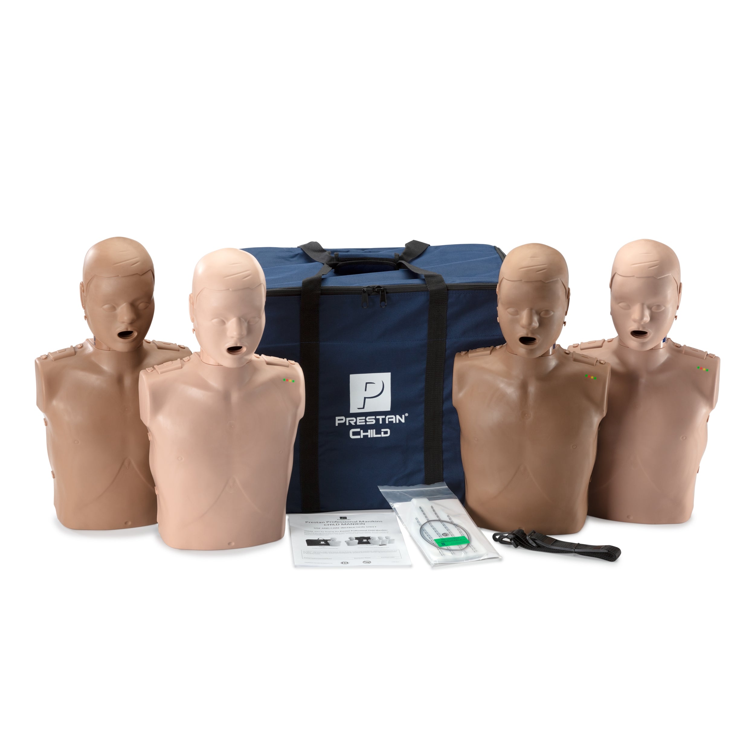 Diversity CPR Adult Manikin 4-Pack w. Feedback, AED UltraTrainers, & CarryAll Bag