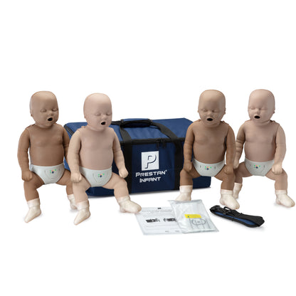 4-Pack Infant Diversity CPR Manikin WITH Feedback, MEDIUM TONE / DARK TONE, Prestan # PP-IM-400M-MSD