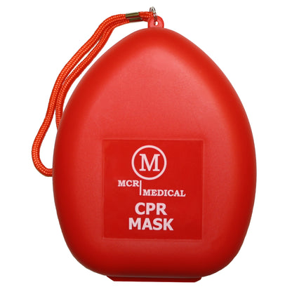 Pack of 5 CPR Rescue Masks, Adult/Child, Hard Case with Wrist Strap, MCR