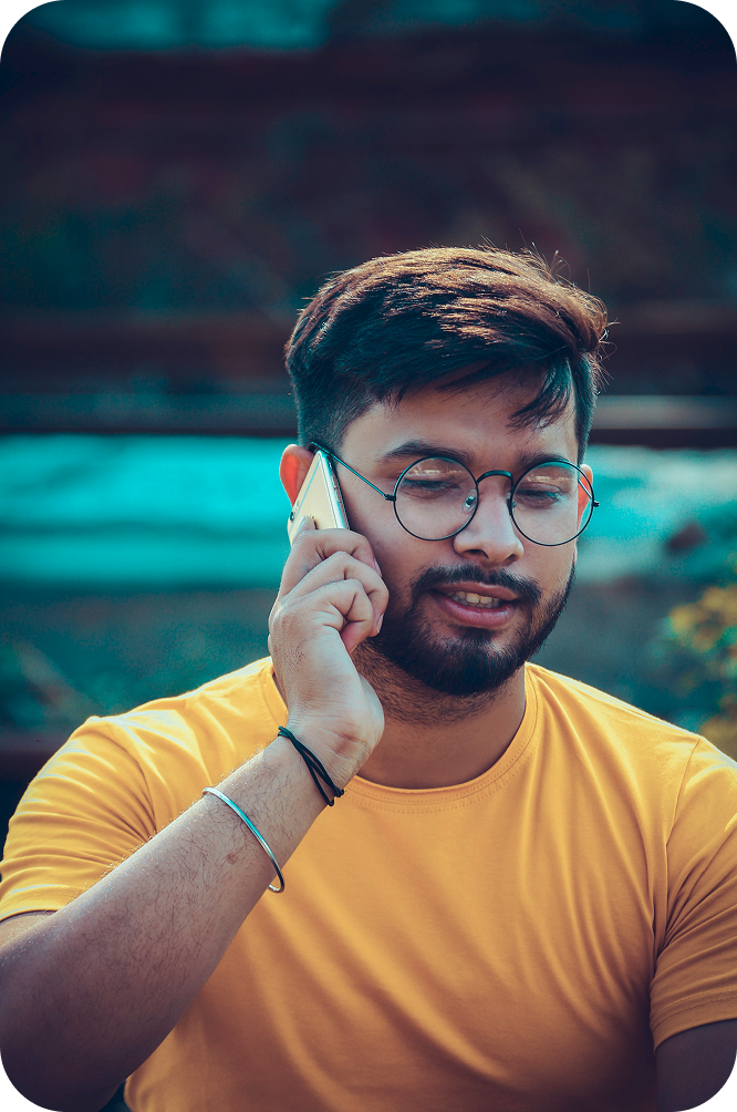 Customer service representative on the phone