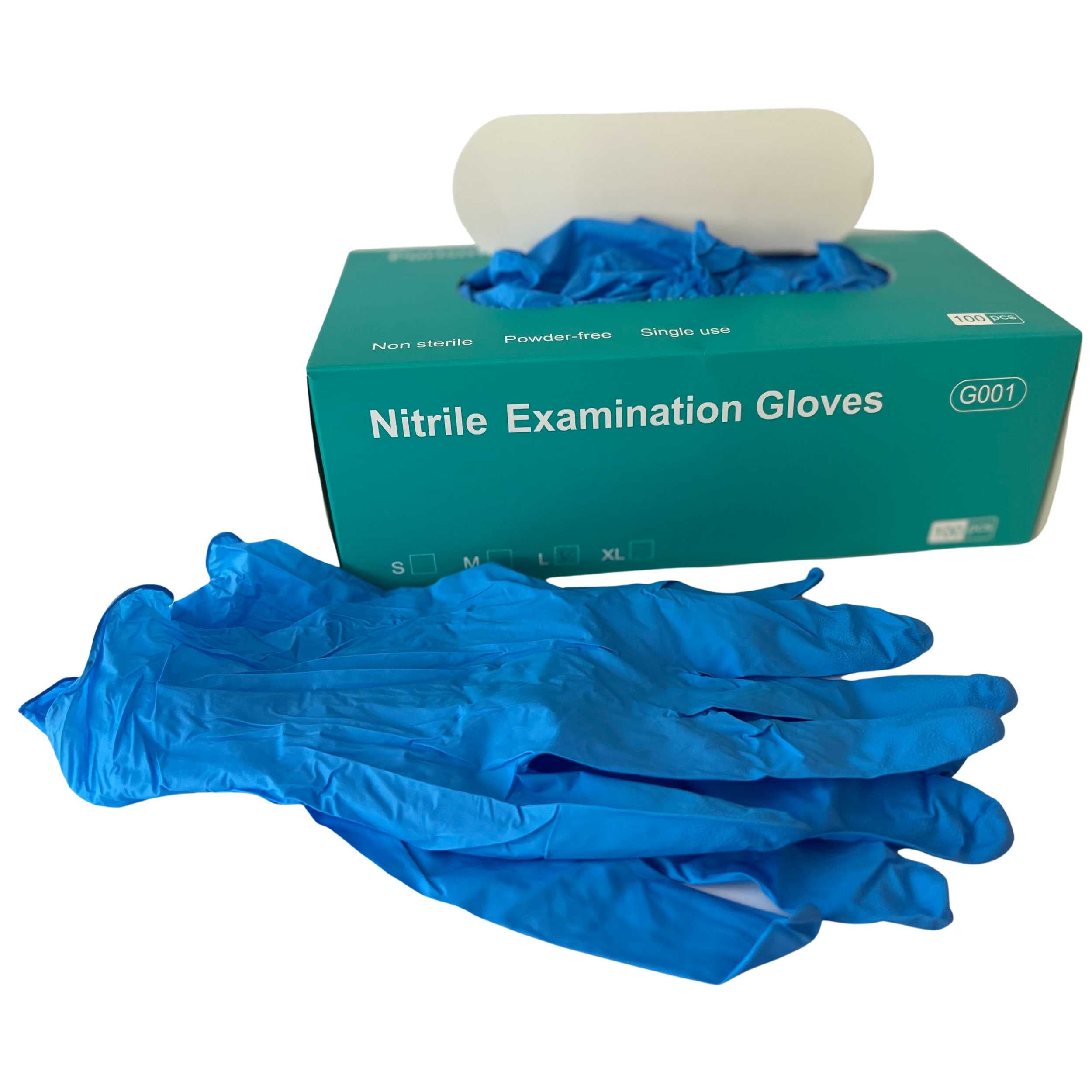 Box of NITRILE Powder Free Exam Gloves, MEDIUM, Purism